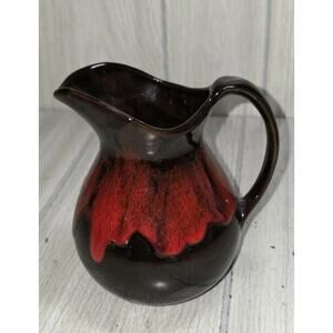 Vtg (RCAP) Royal Canadian Art Pottery Pitcher/Jug Fort Frances Red Black Gothic